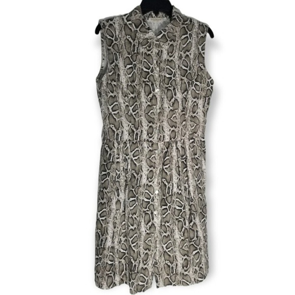 Laura Bianchi 100% Linen Snake Python Print Sleev… - image 2